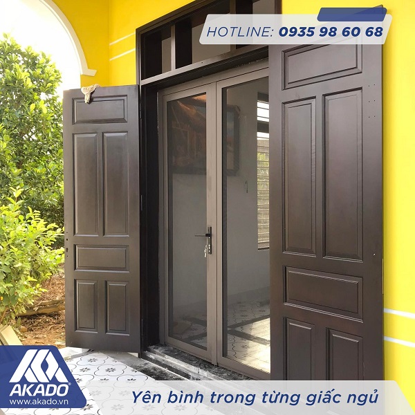 Cửa lưới chống muỗi an toàn cánh mở - cửa đi khung nhôm xingfa